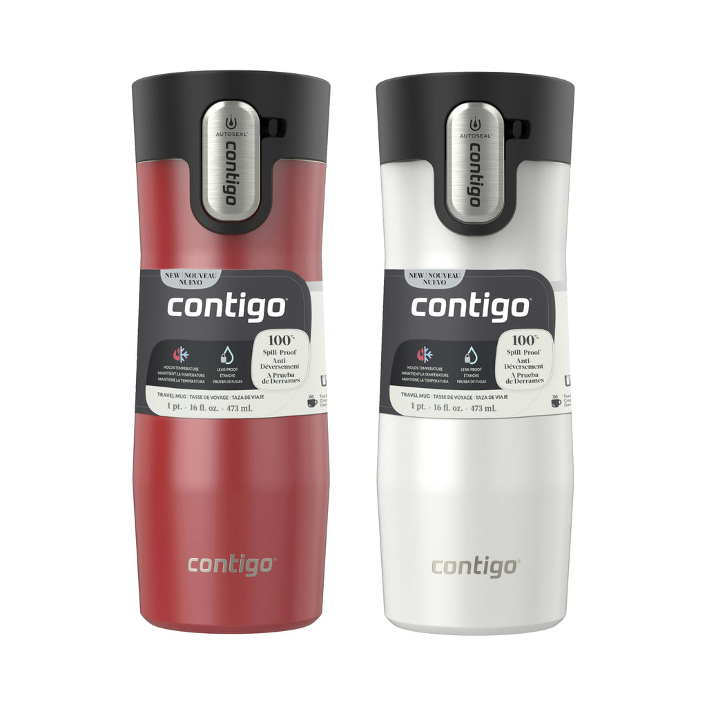 Contigo® AUTOSEAL® West Loop Vacuum-Insulated Stainless Steel Travel Mug with Easy-Clean Lid, 16 oz, 2-Pack